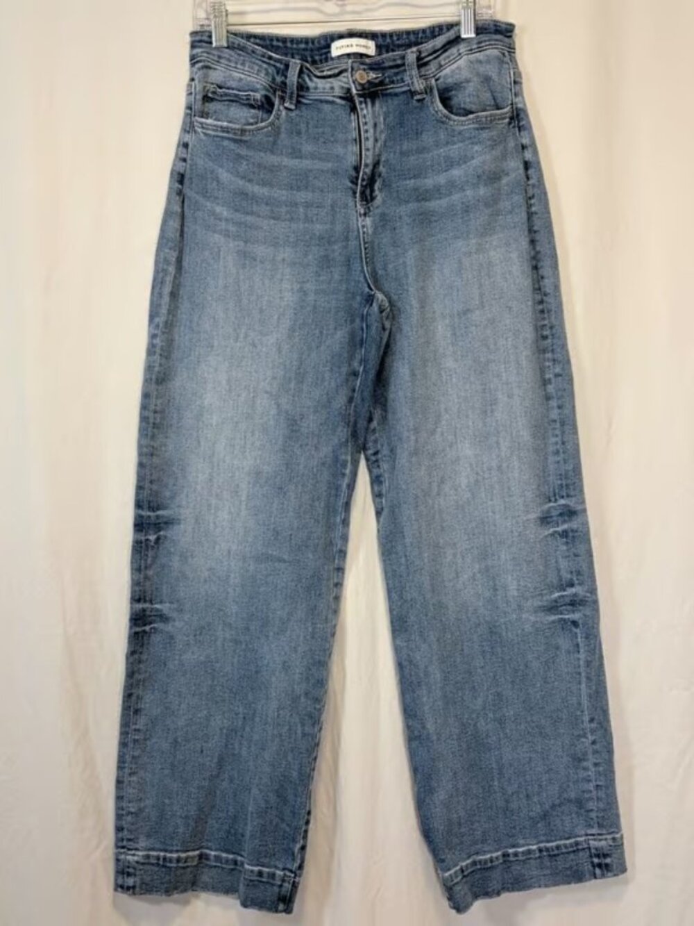 Flying Monkey Jeans Wide Leg High Rise Blue Raw Hem F5391 Size 31